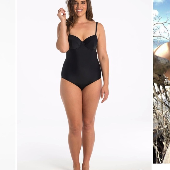 NEW Lilly and Lime Swimwear BLACK BALCONETTE ONE PIECE - Picture 5 of 14